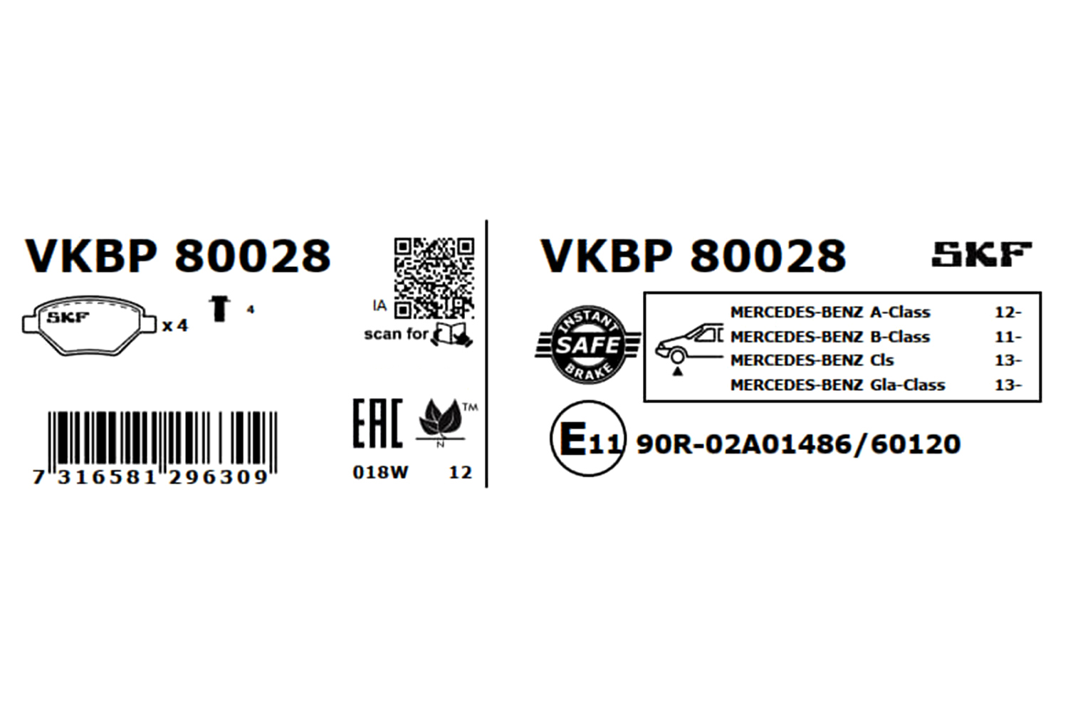 SKF Remblokset VKBP 80028