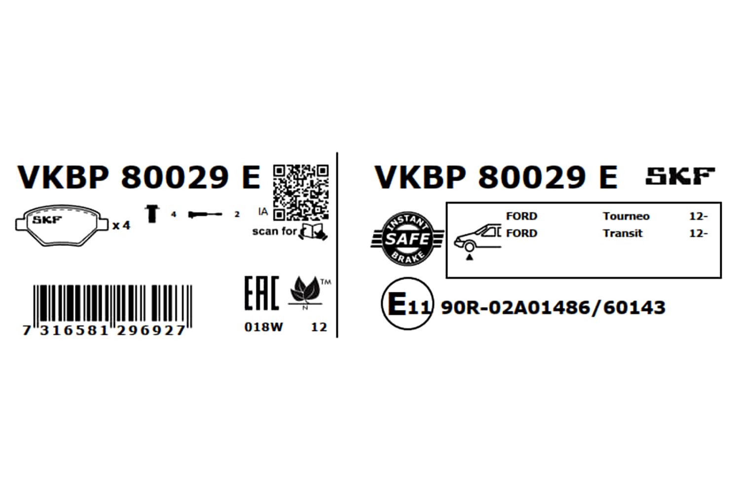 SKF Remblokset VKBP 80029 E