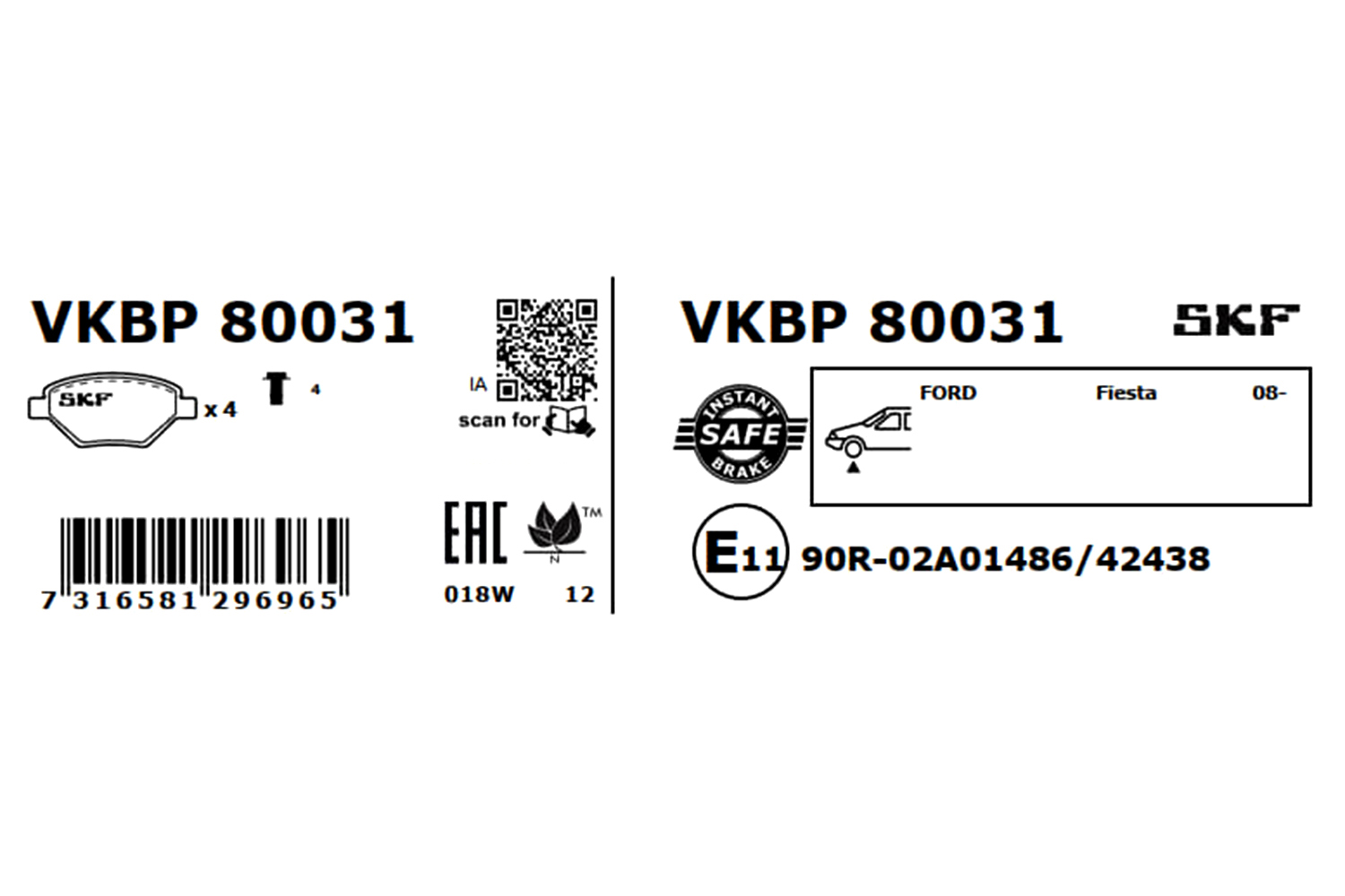 SKF Remblokset VKBP 80031