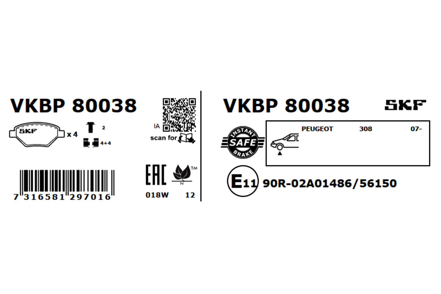 SKF Remblokset VKBP 80038