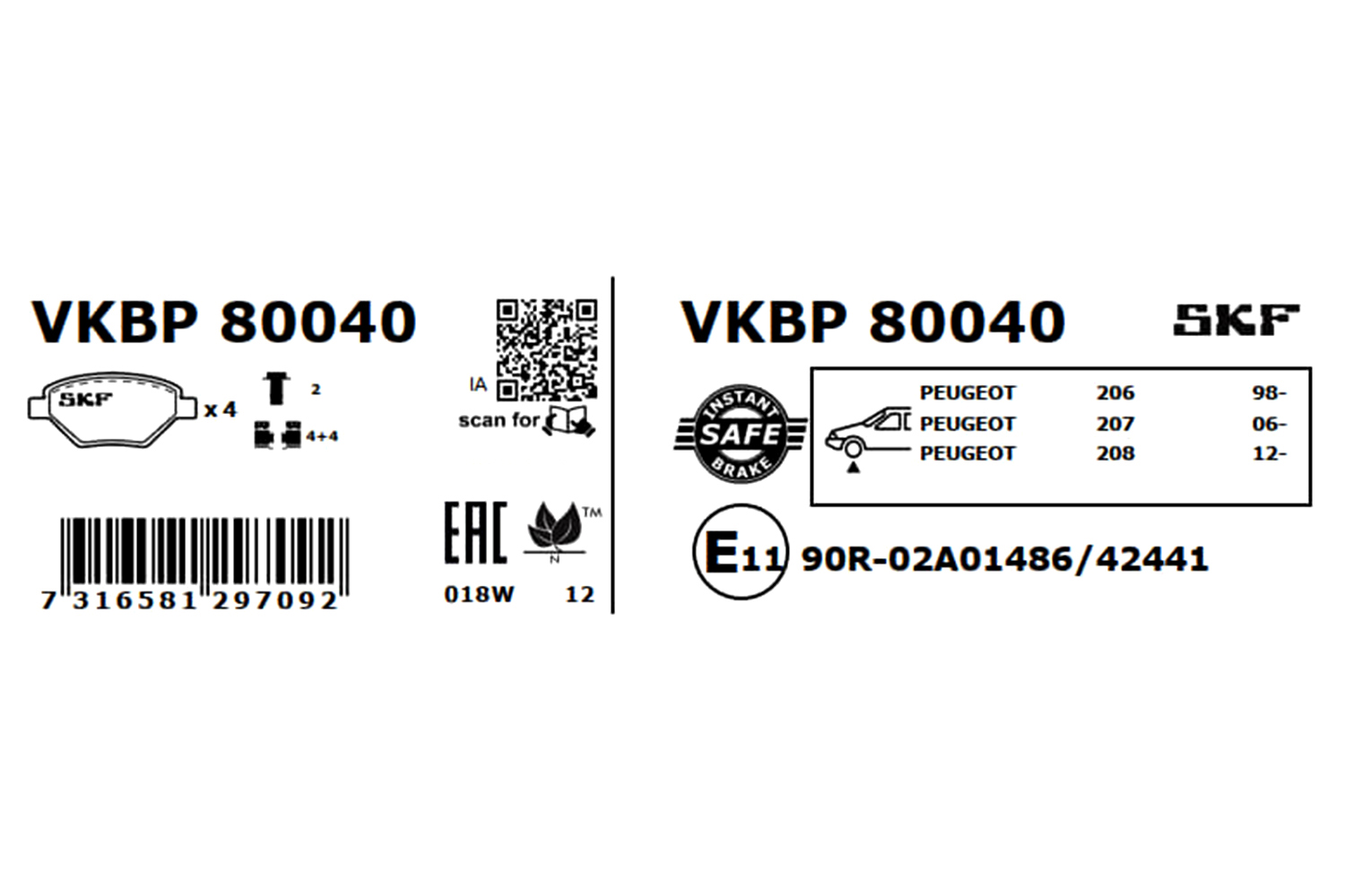 SKF Remblokset VKBP 80040