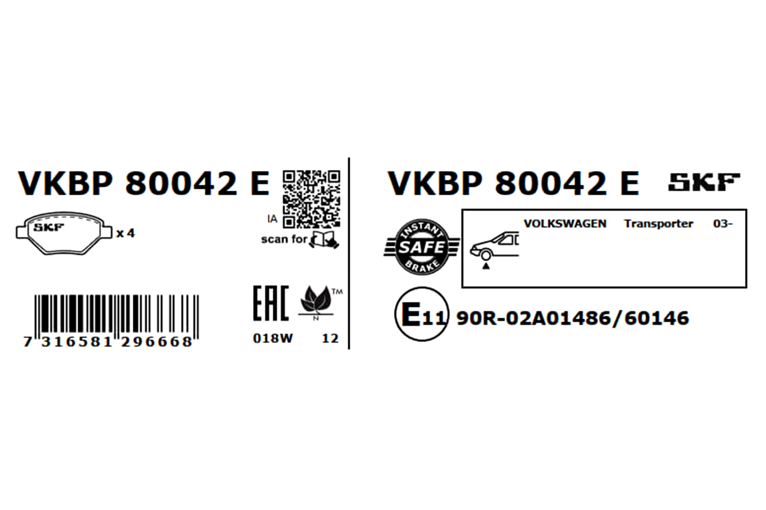 SKF Remblokset VKBP 80042 E