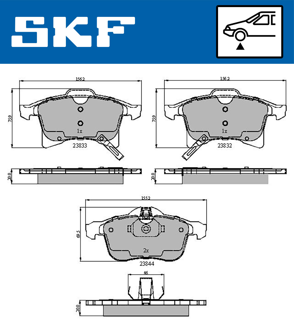 SKF Remblokset VKBP 80043 A