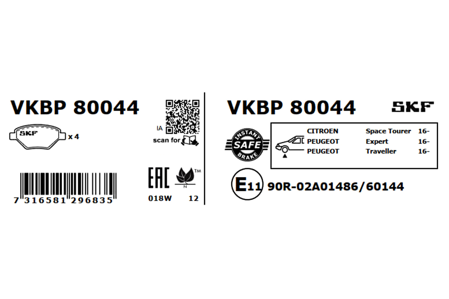 SKF Remblokset VKBP 80044