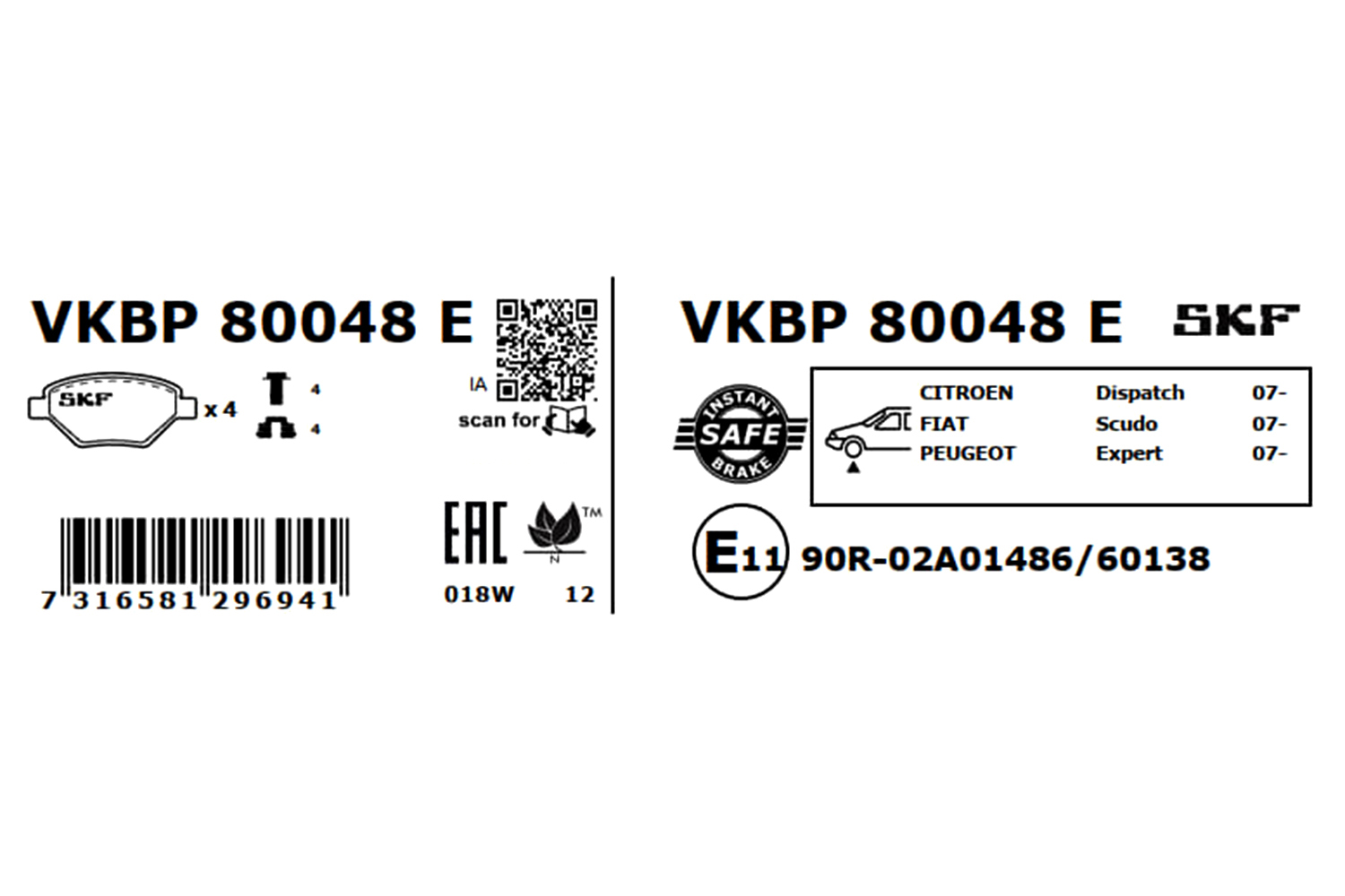 SKF Remblokset VKBP 80048 E