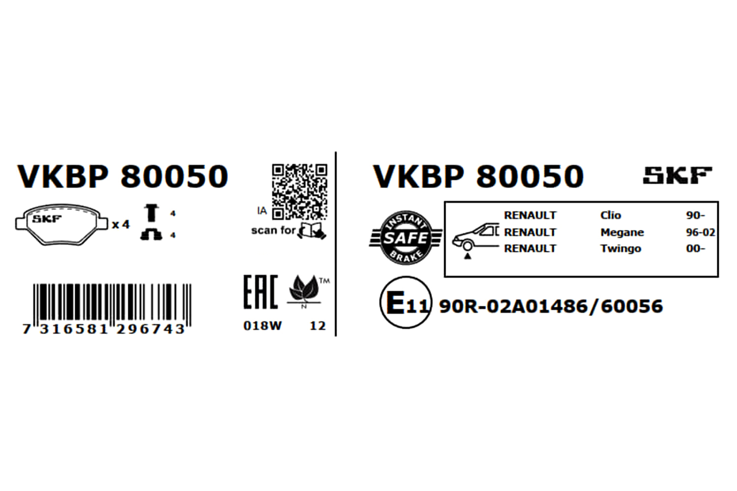 SKF Remblokset VKBP 80050