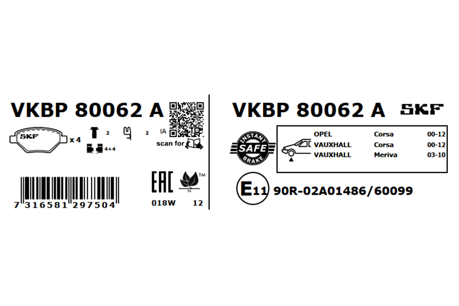 SKF Remblokset VKBP 80062 A