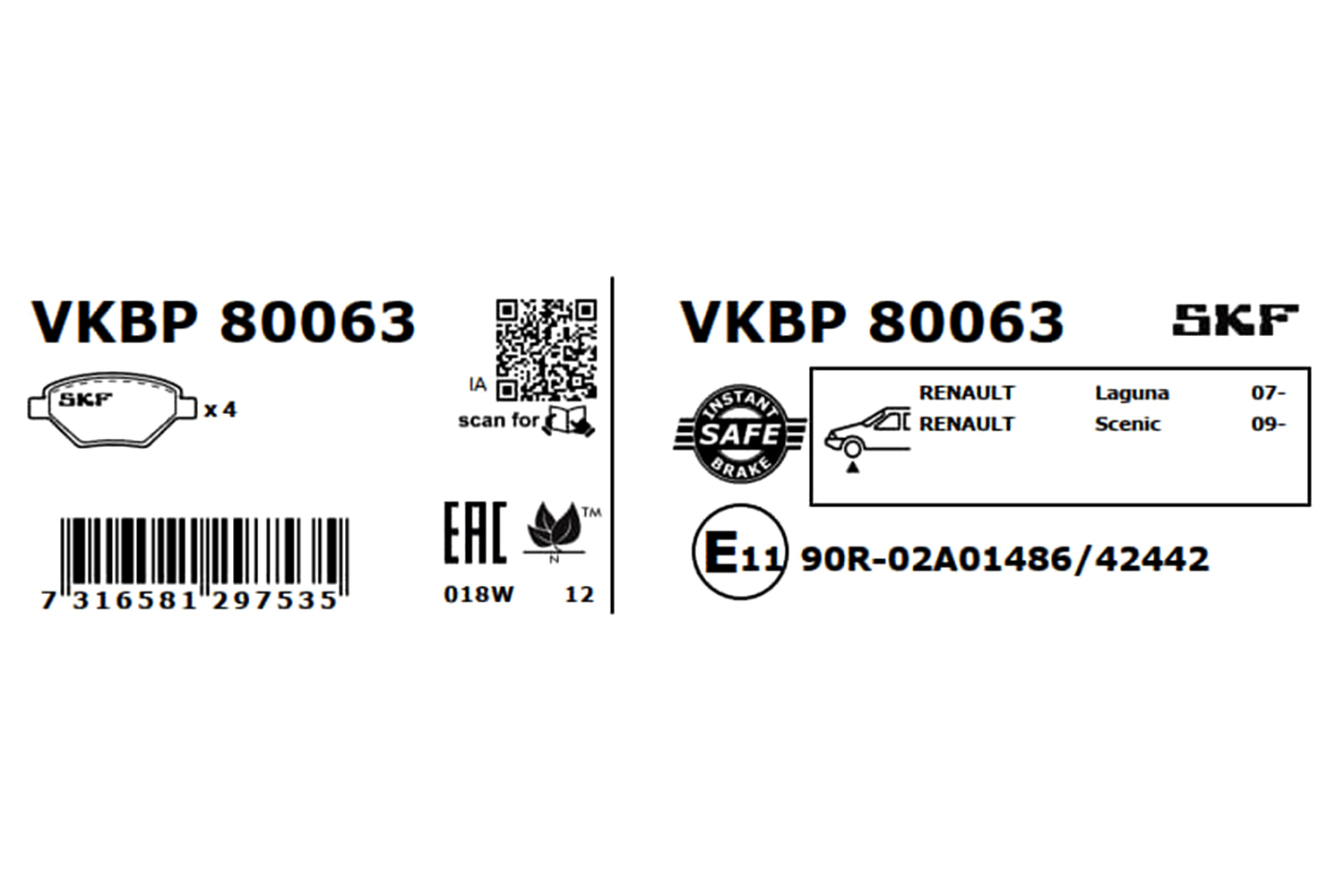 SKF Remblokset VKBP 80063