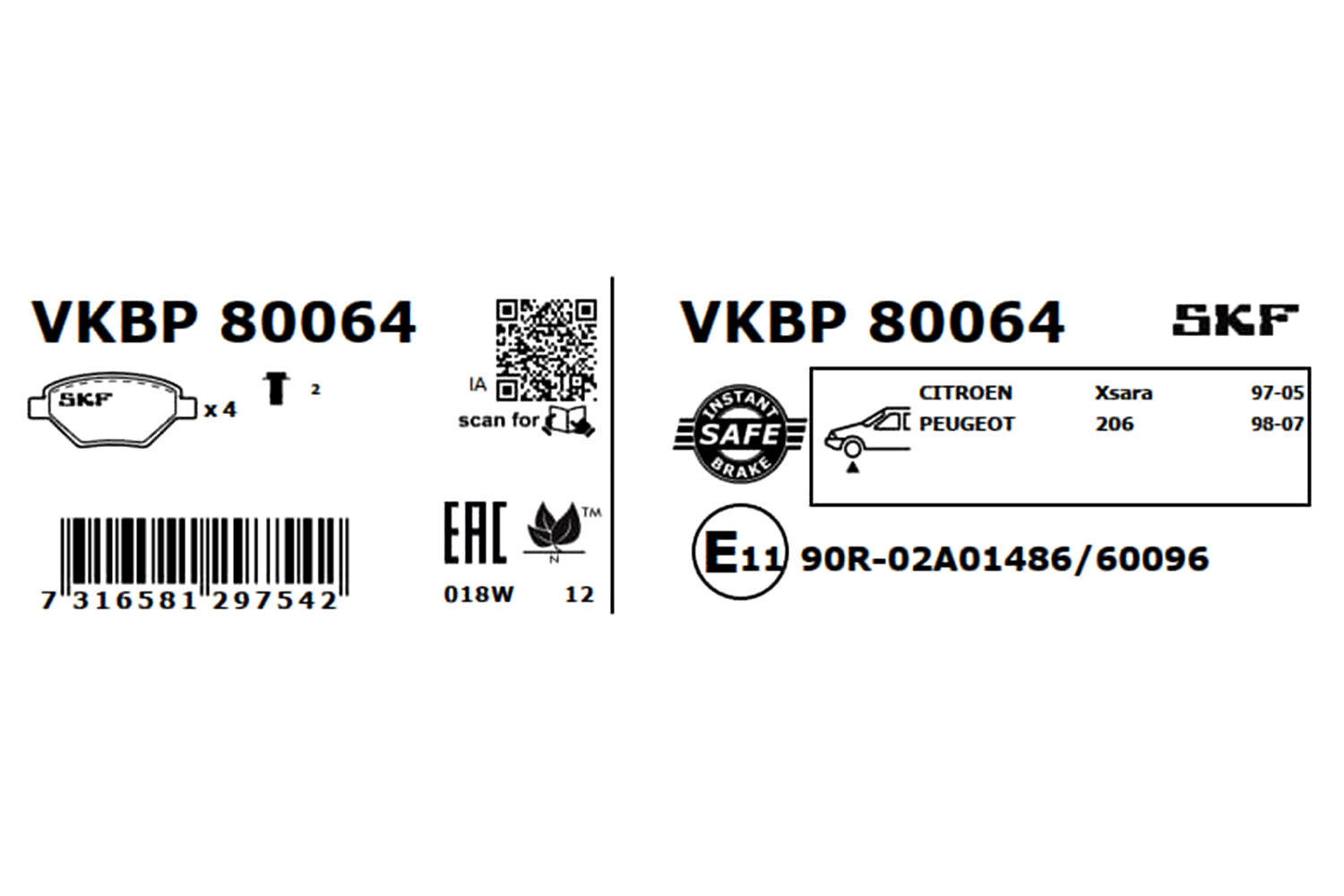 SKF Remblokset VKBP 80064