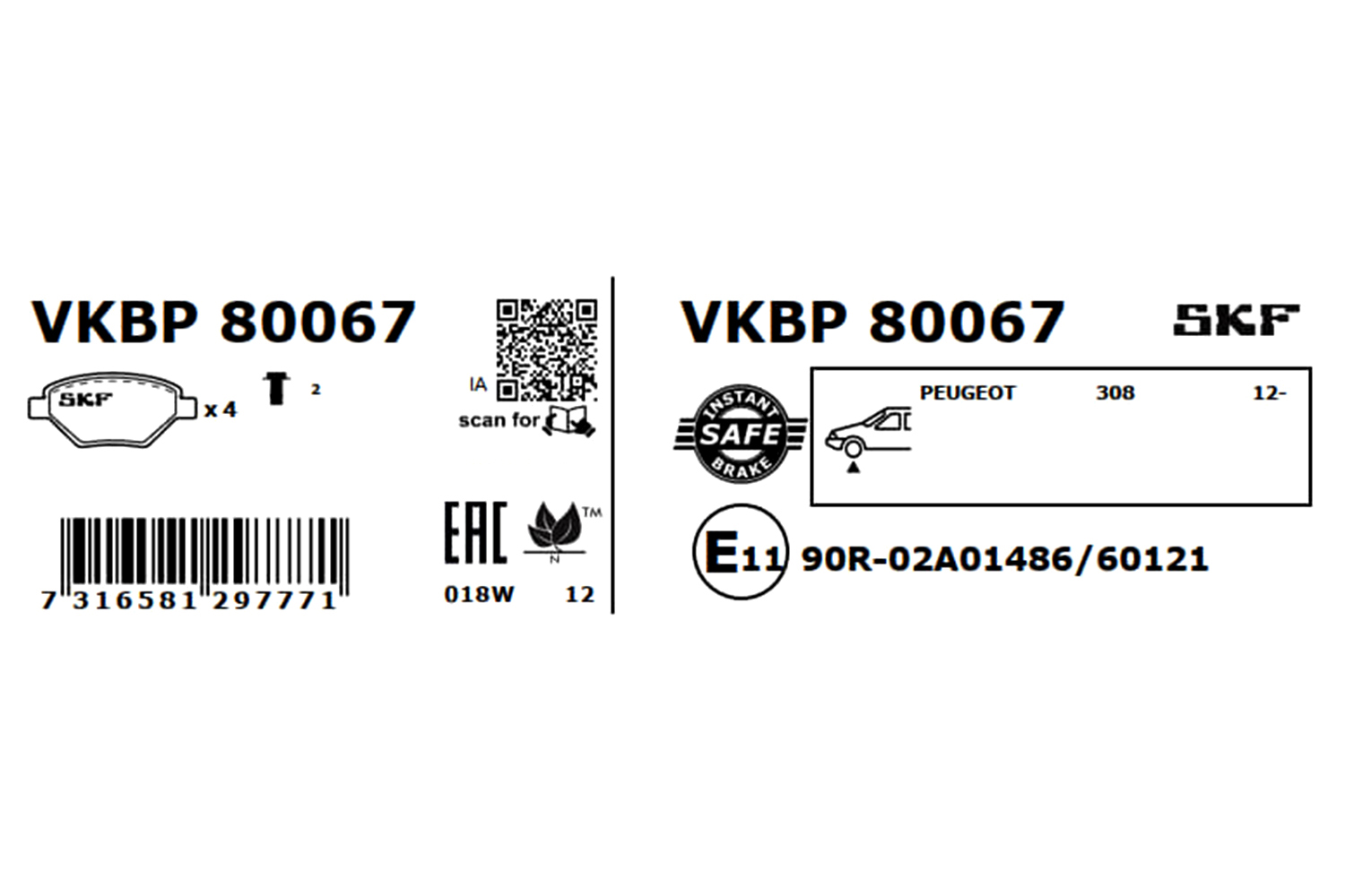 SKF Remblokset VKBP 80067