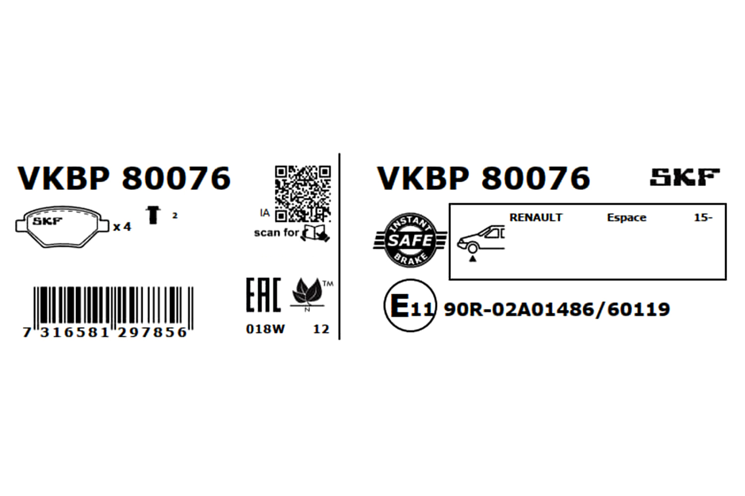 SKF Remblokset VKBP 80076