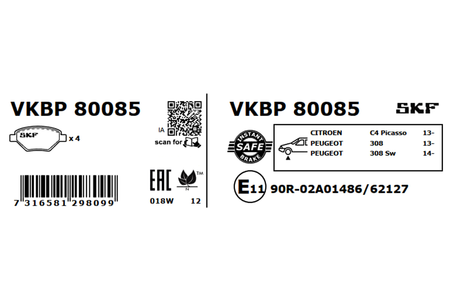 SKF Remblokset VKBP 80085