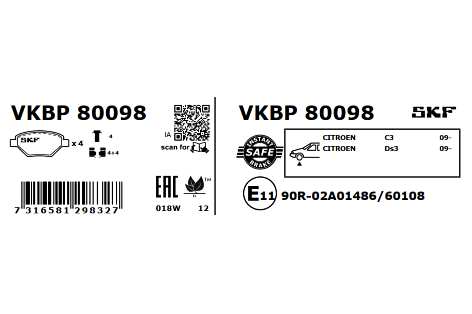 SKF Remblokset VKBP 80098