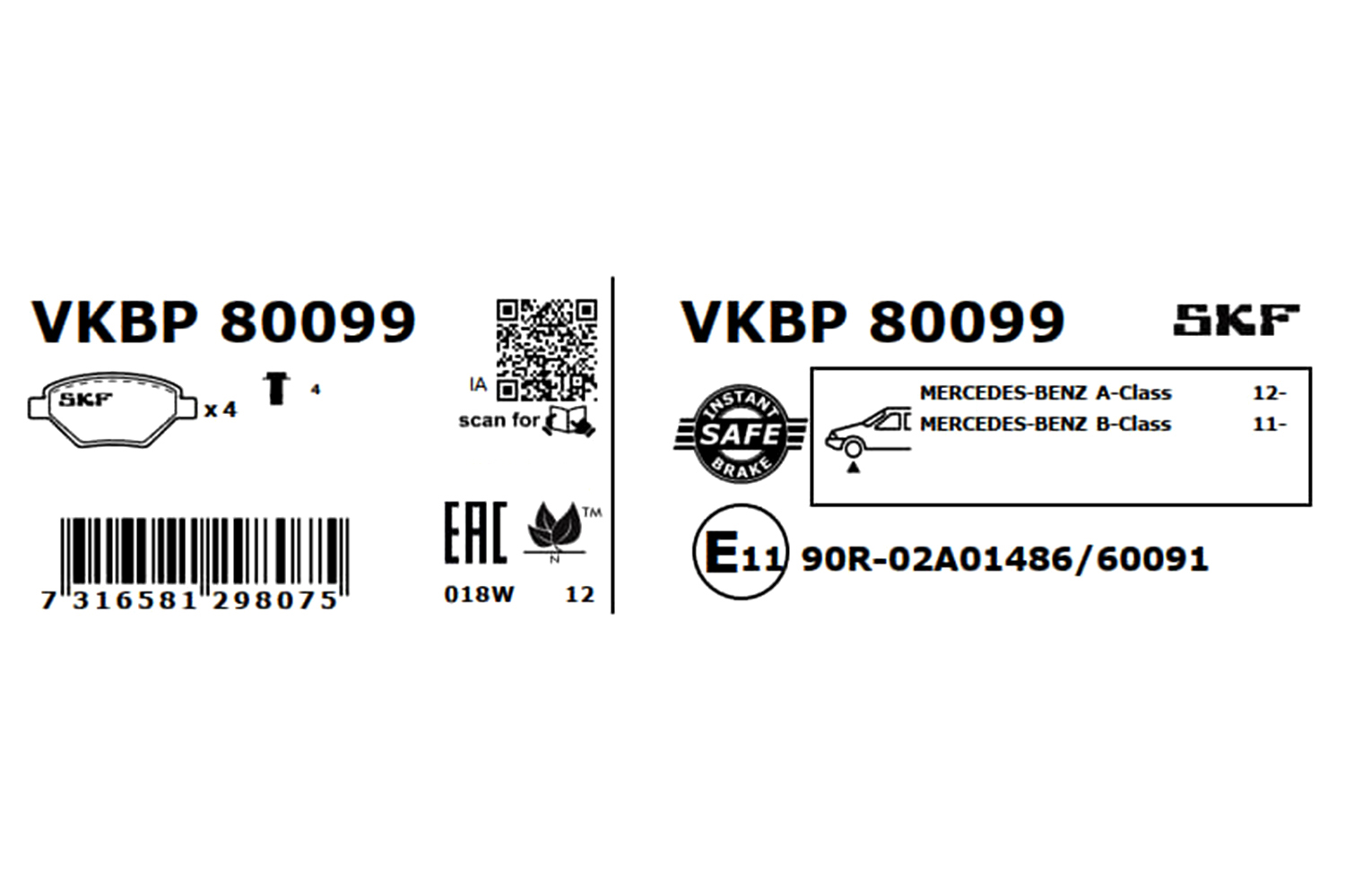 SKF Remblokset VKBP 80099