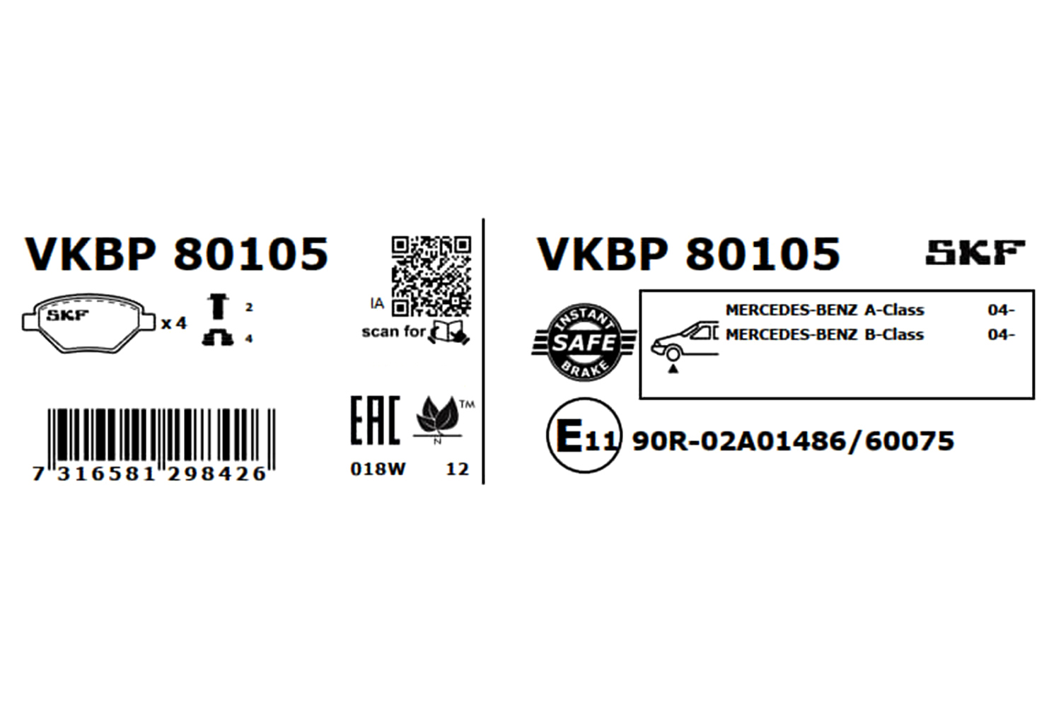 SKF Remblokset VKBP 80105