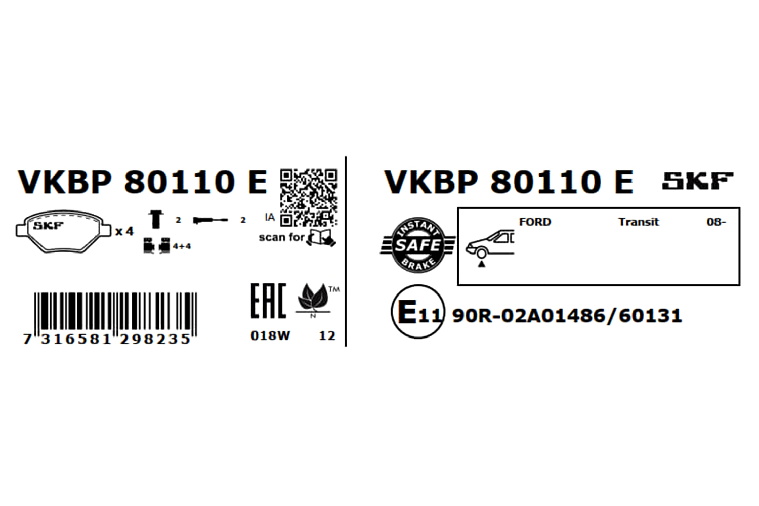 SKF Remblokset VKBP 80110 E