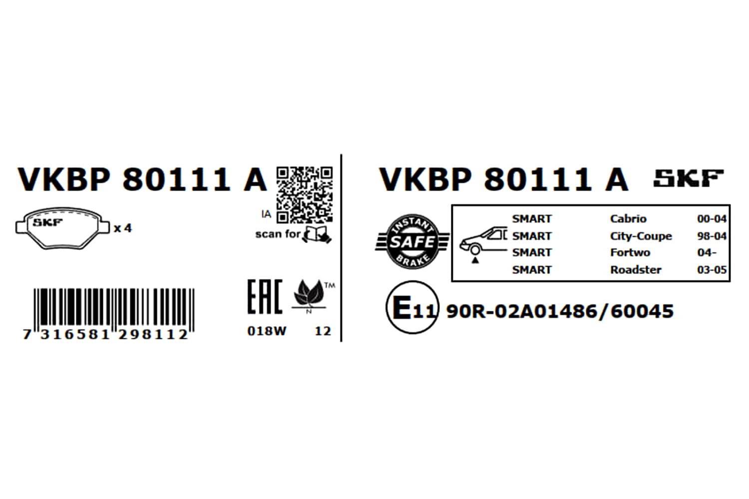 SKF Remblokset VKBP 80111 A