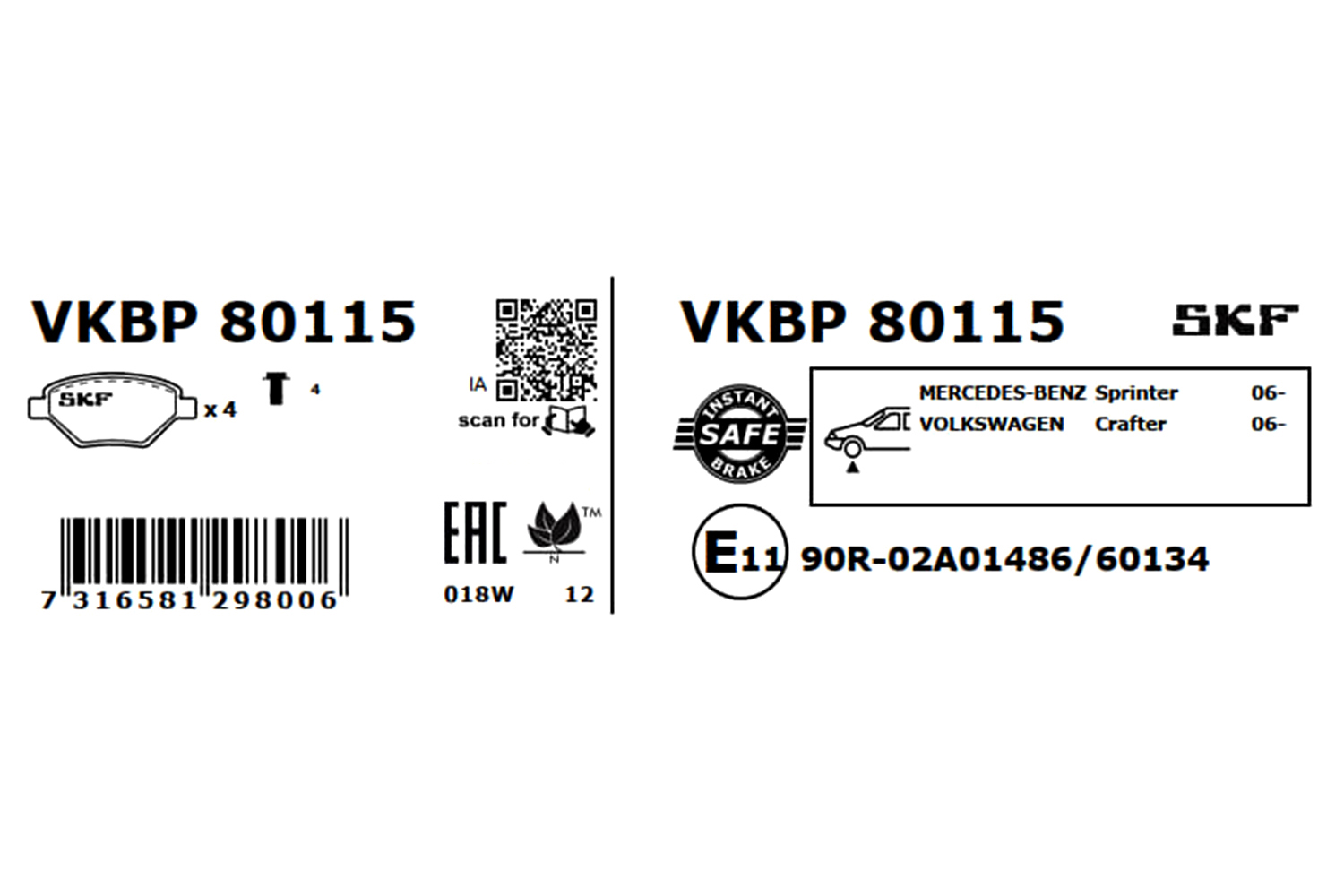 SKF Remblokset VKBP 80115