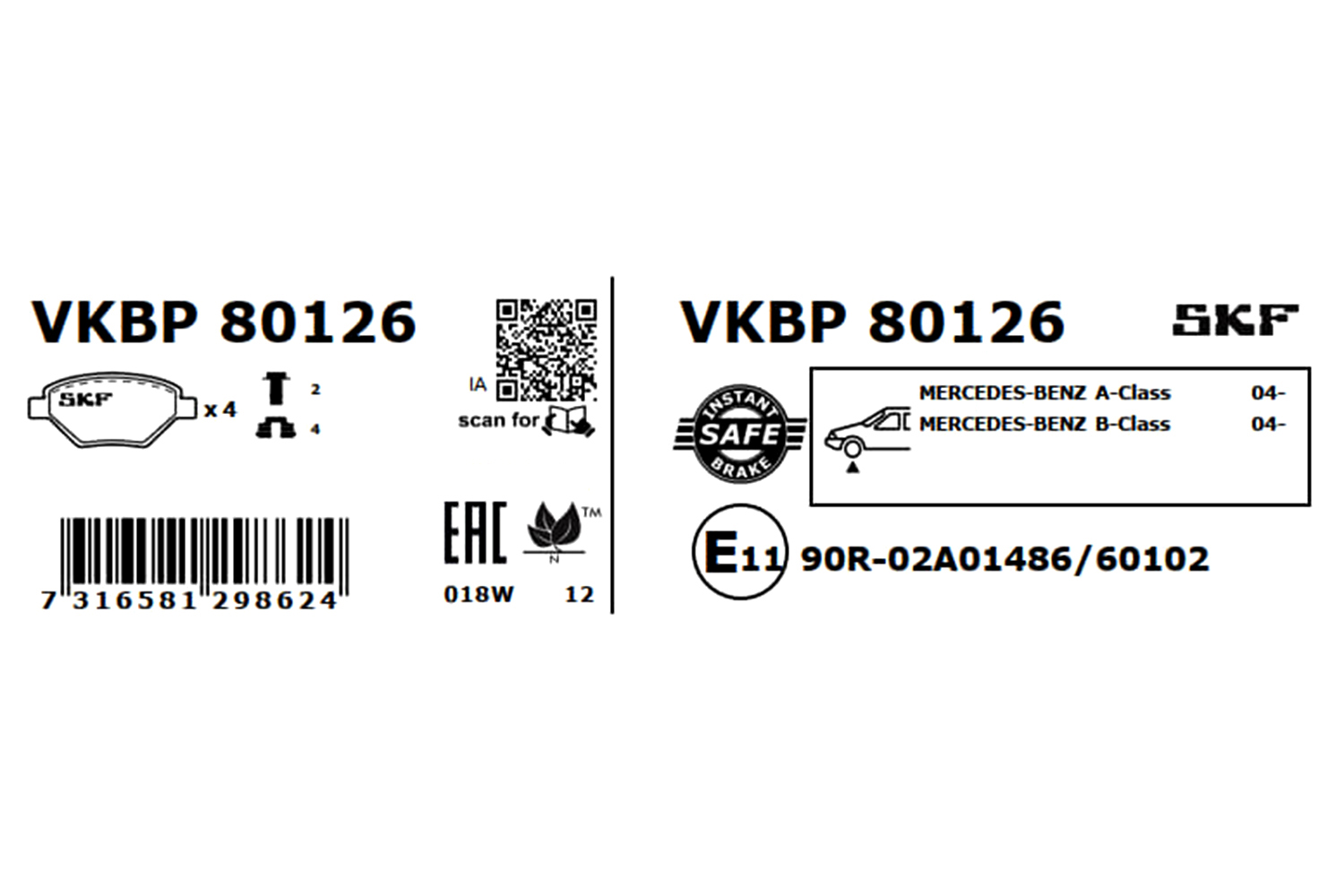 SKF Remblokset VKBP 80126