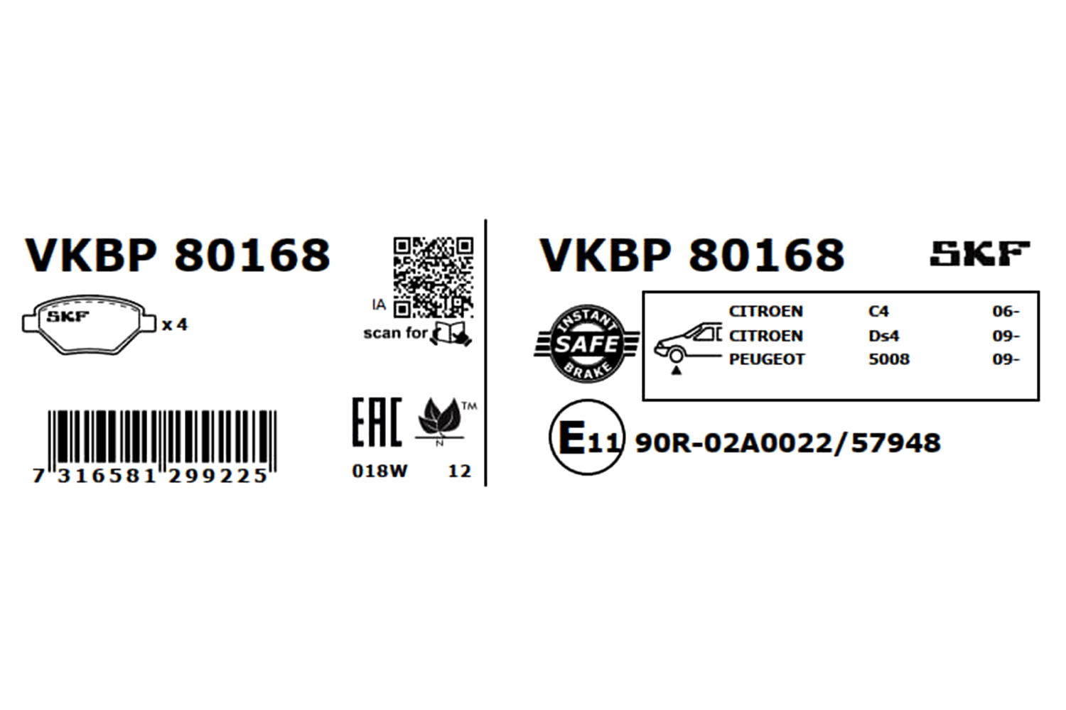 SKF Remblokset VKBP 80168