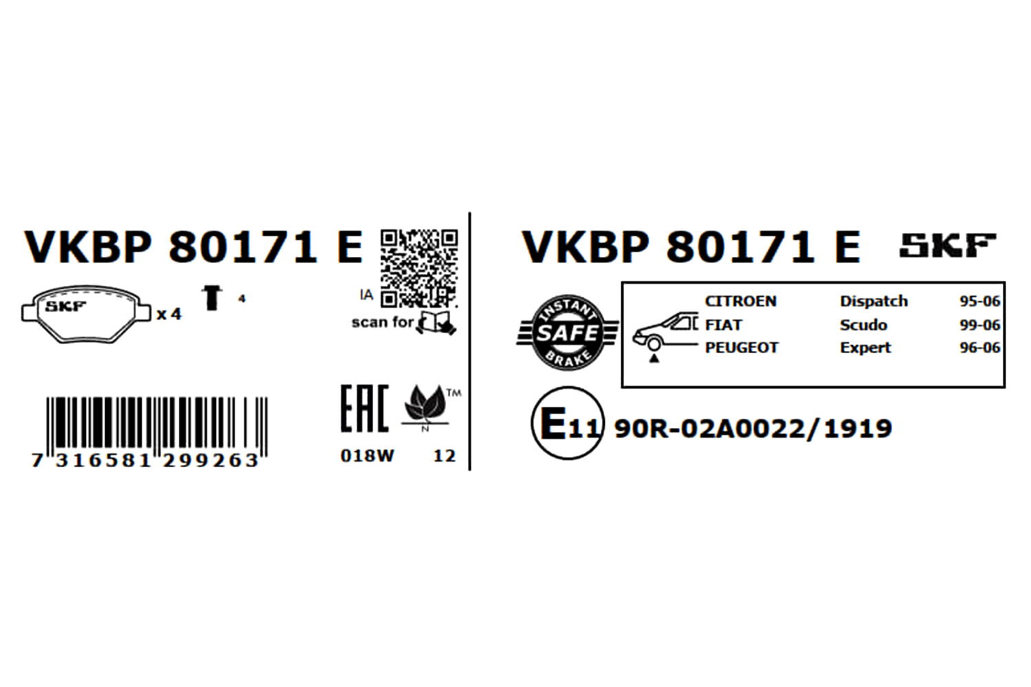 SKF Remblokset VKBP 80171 E