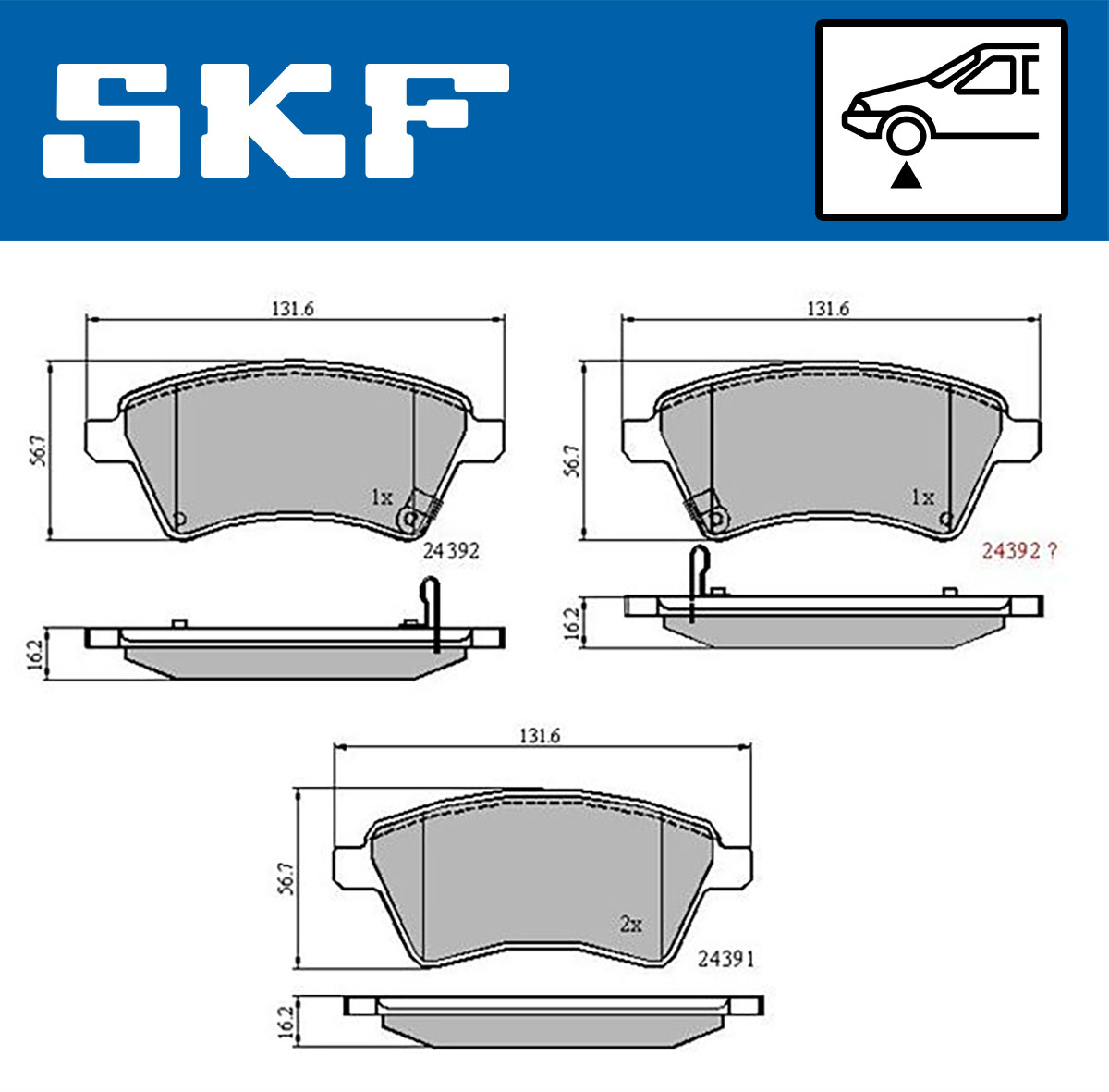 SKF Remblokset VKBP 80185 A