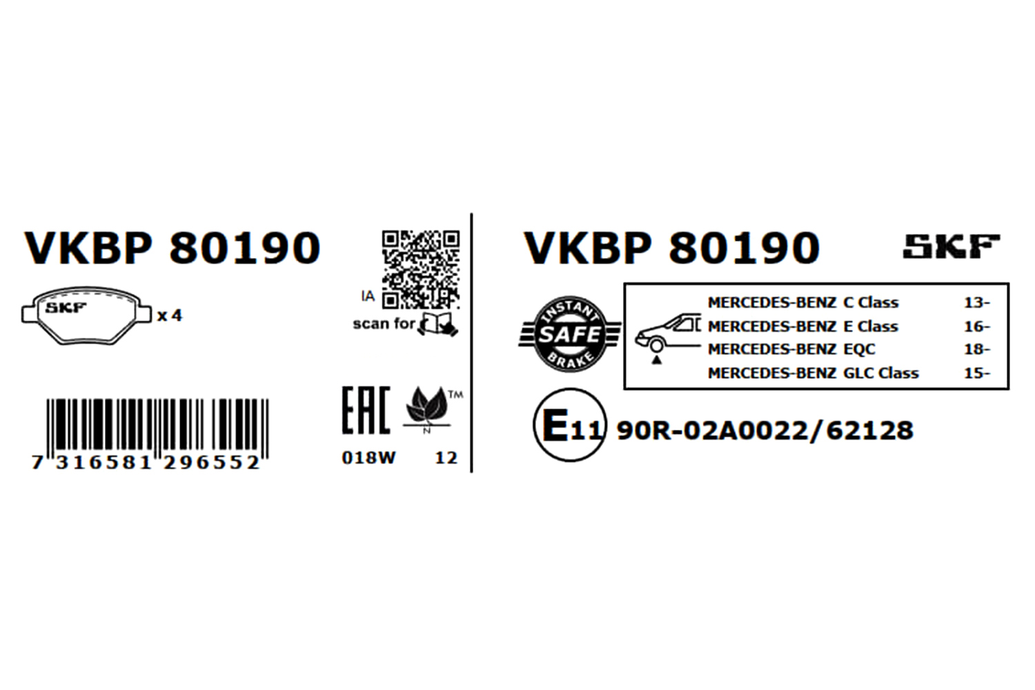 SKF Remblokset VKBP 80190