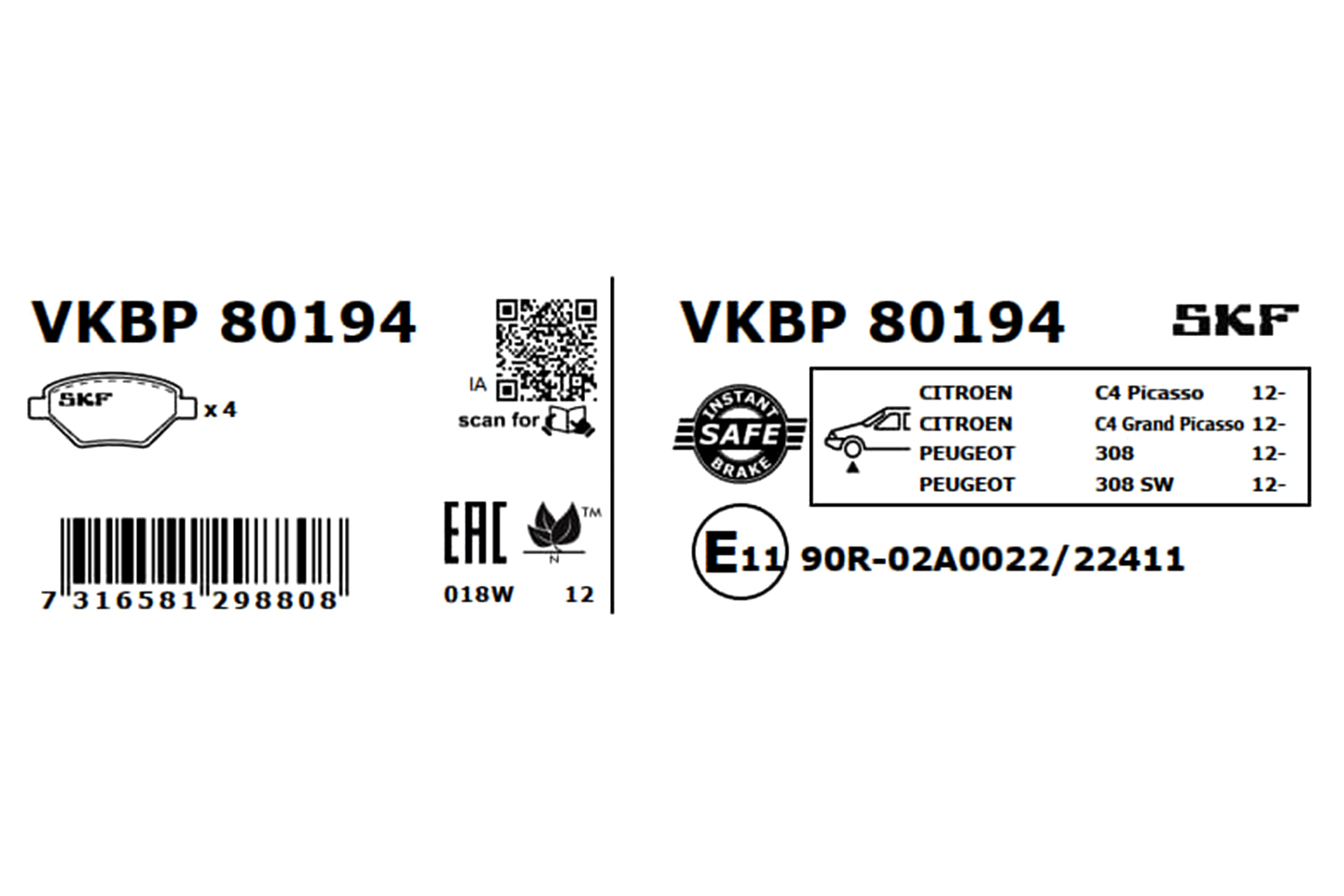 SKF Remblokset VKBP 80194