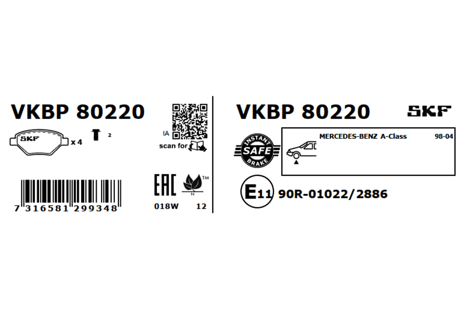 SKF Remblokset VKBP 80220