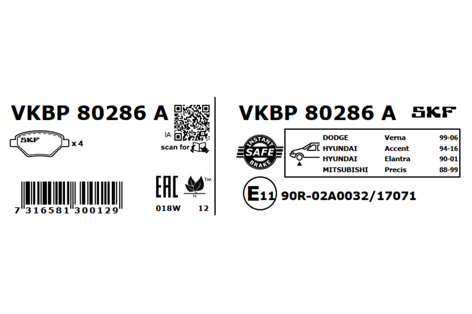 SKF Remblokset VKBP 80286 A