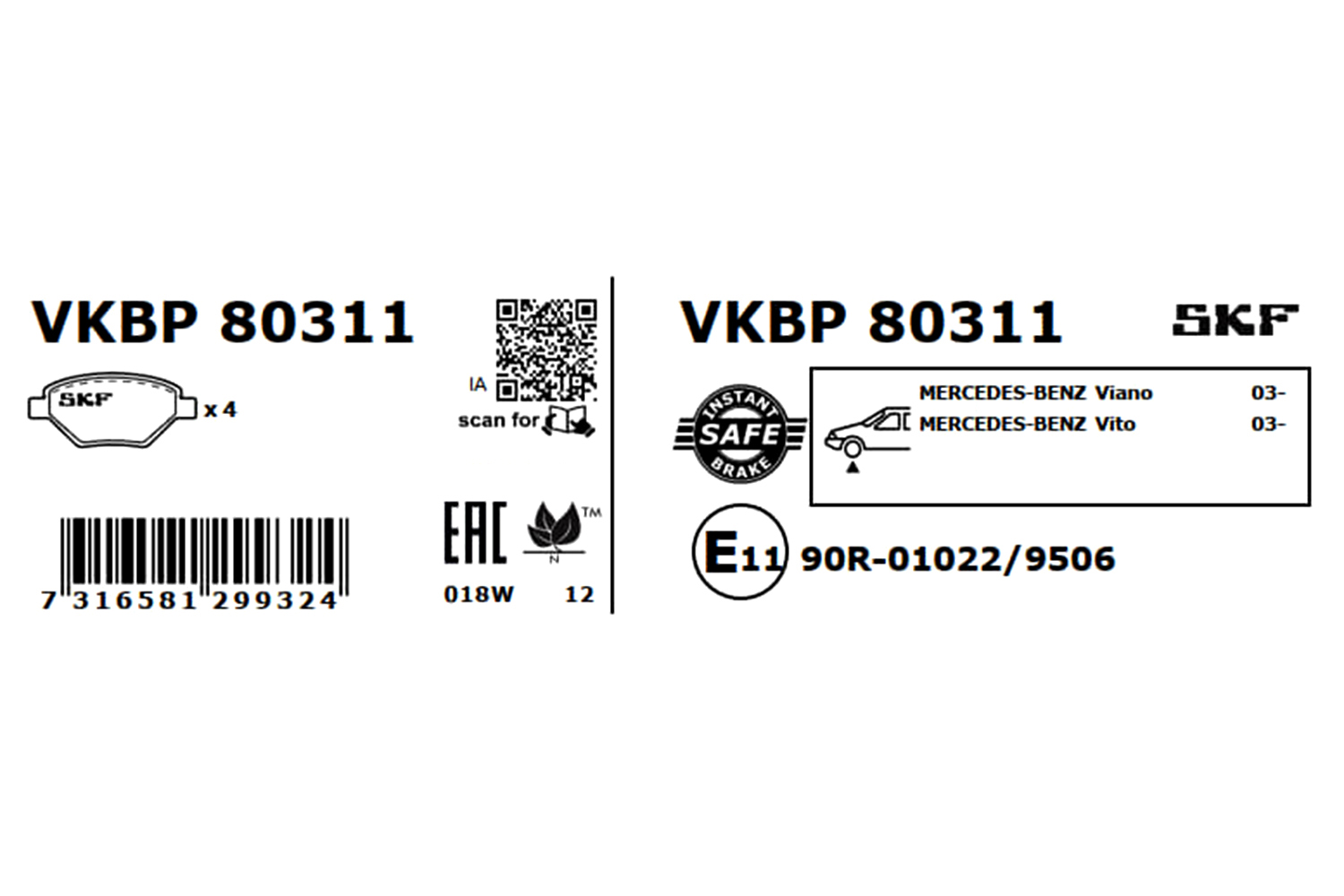 SKF Remblokset VKBP 80311
