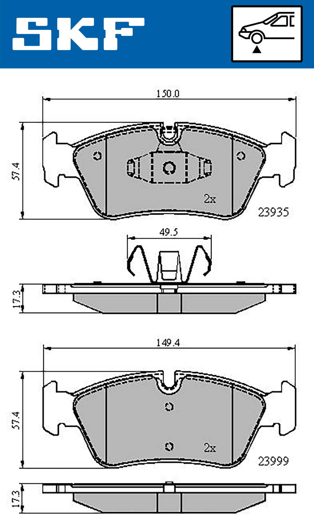 Remblokset SKF VKBP 80399