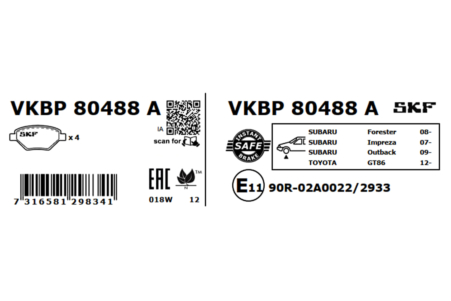 SKF Remblokset VKBP 80488 A