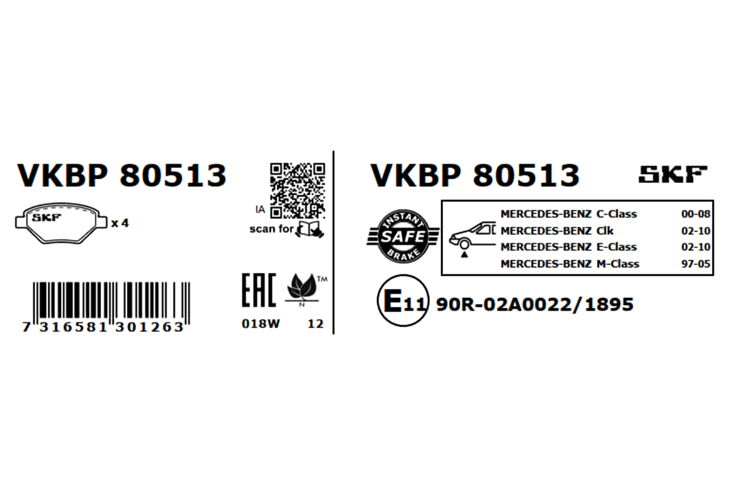 SKF Remblokset VKBP 80513