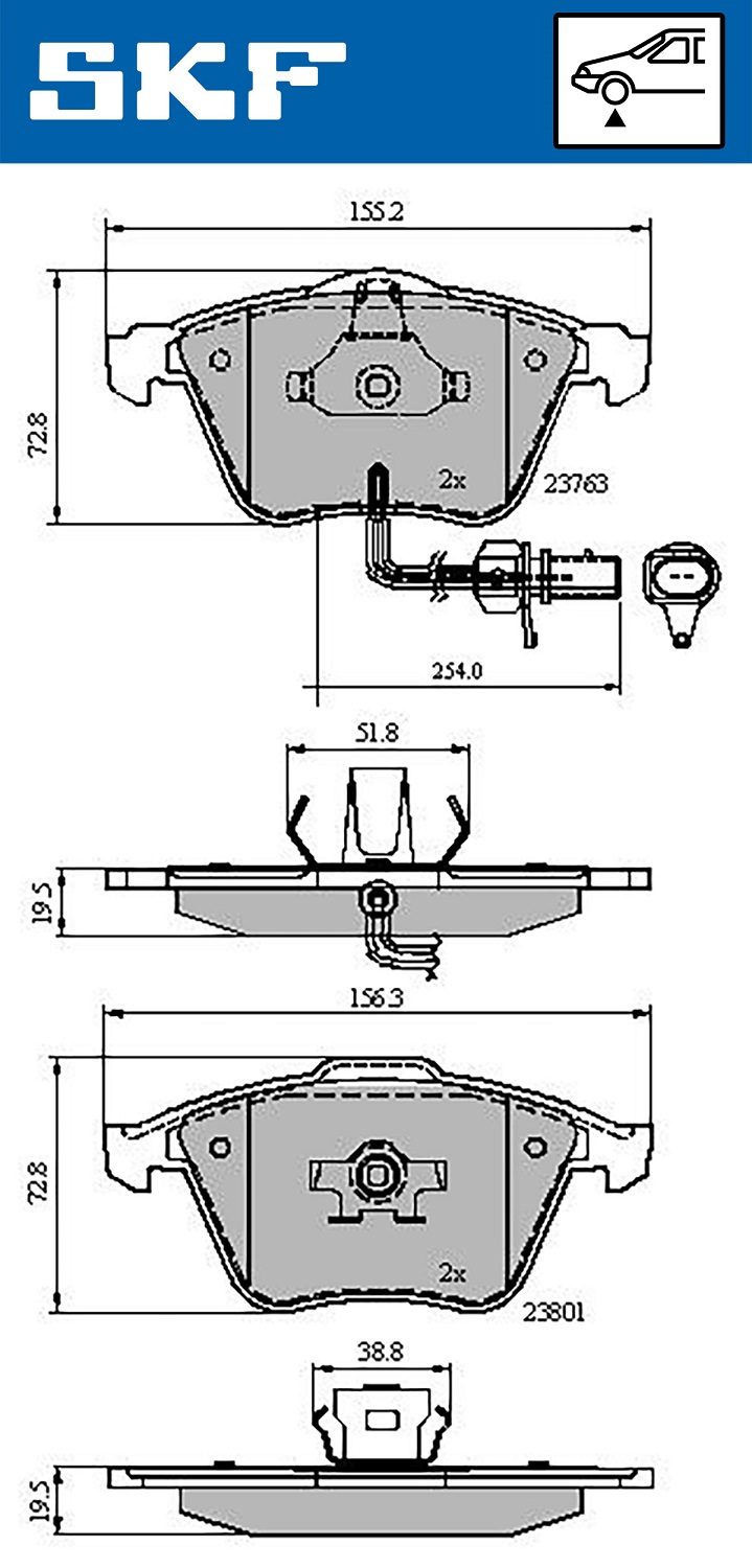 SKF Remblokset VKBP 80617 E