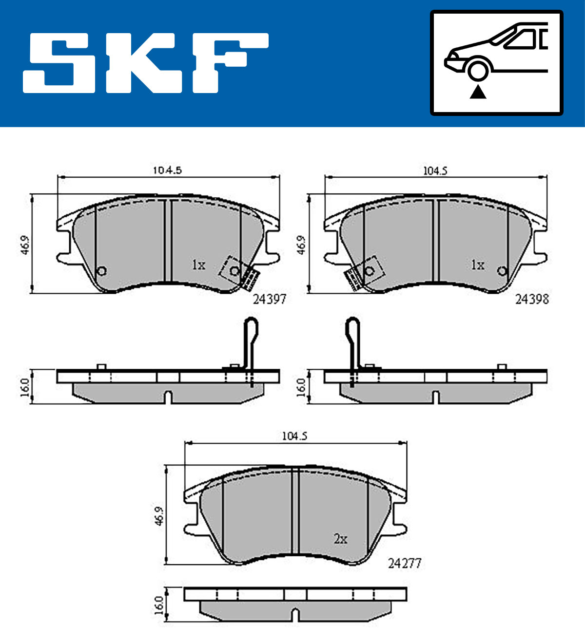 SKF Remblokset VKBP 80621 A