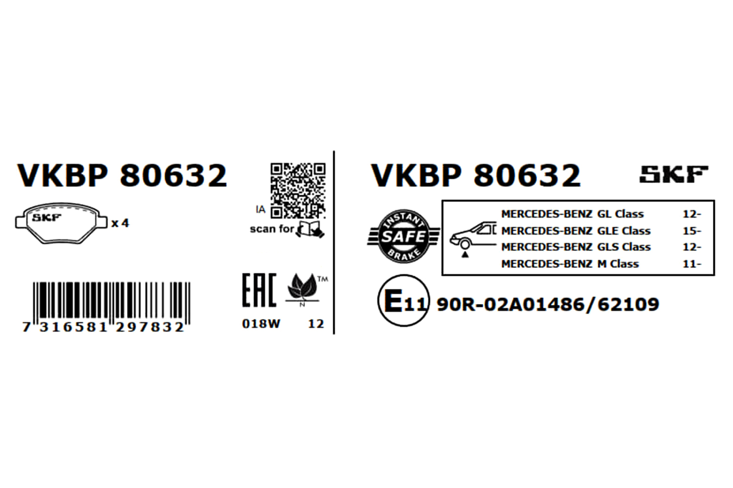 SKF Remblokset VKBP 80632