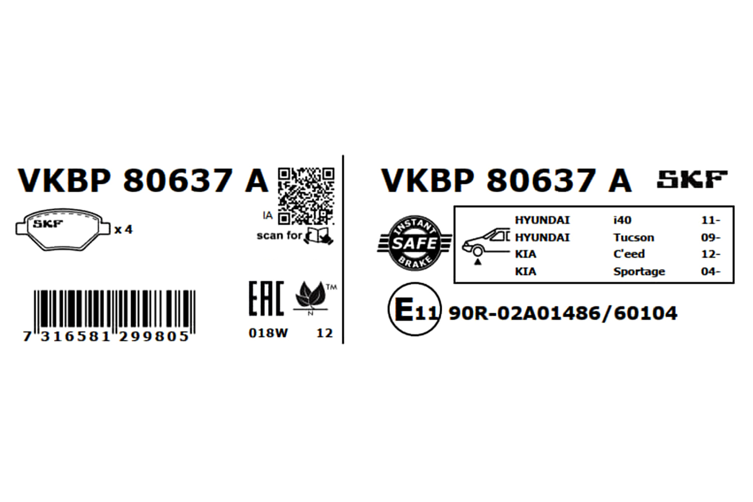 SKF Remblokset VKBP 80637 A