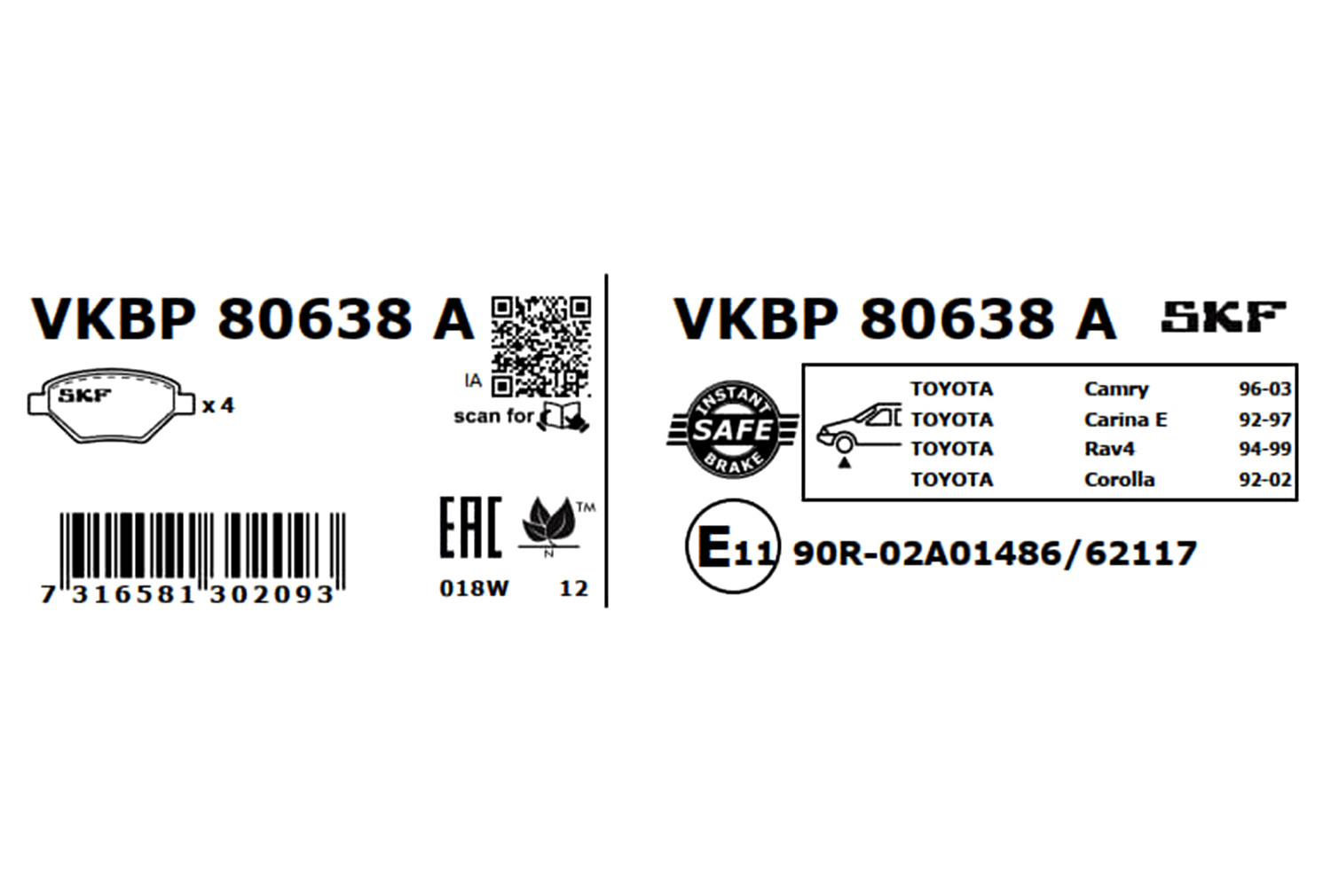 SKF Remblokset VKBP 80638 A