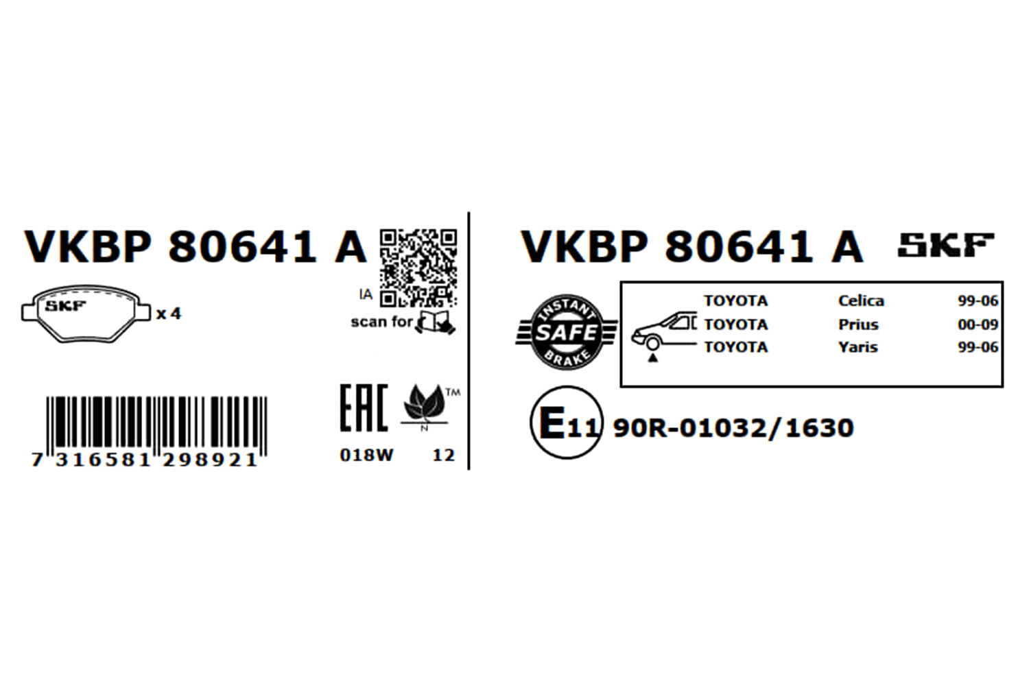 SKF Remblokset VKBP 80641 A