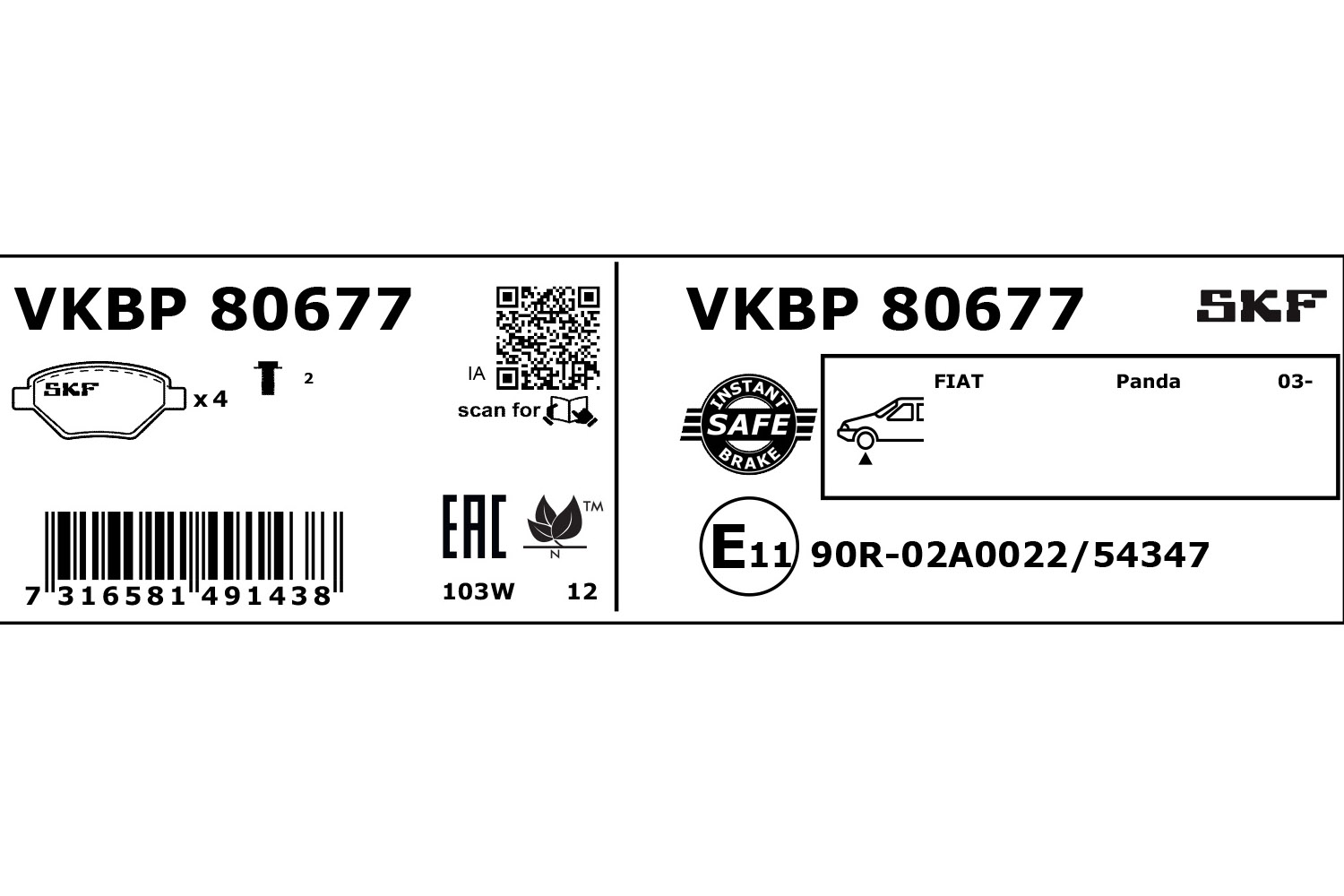 SKF Remblokset VKBP 80677