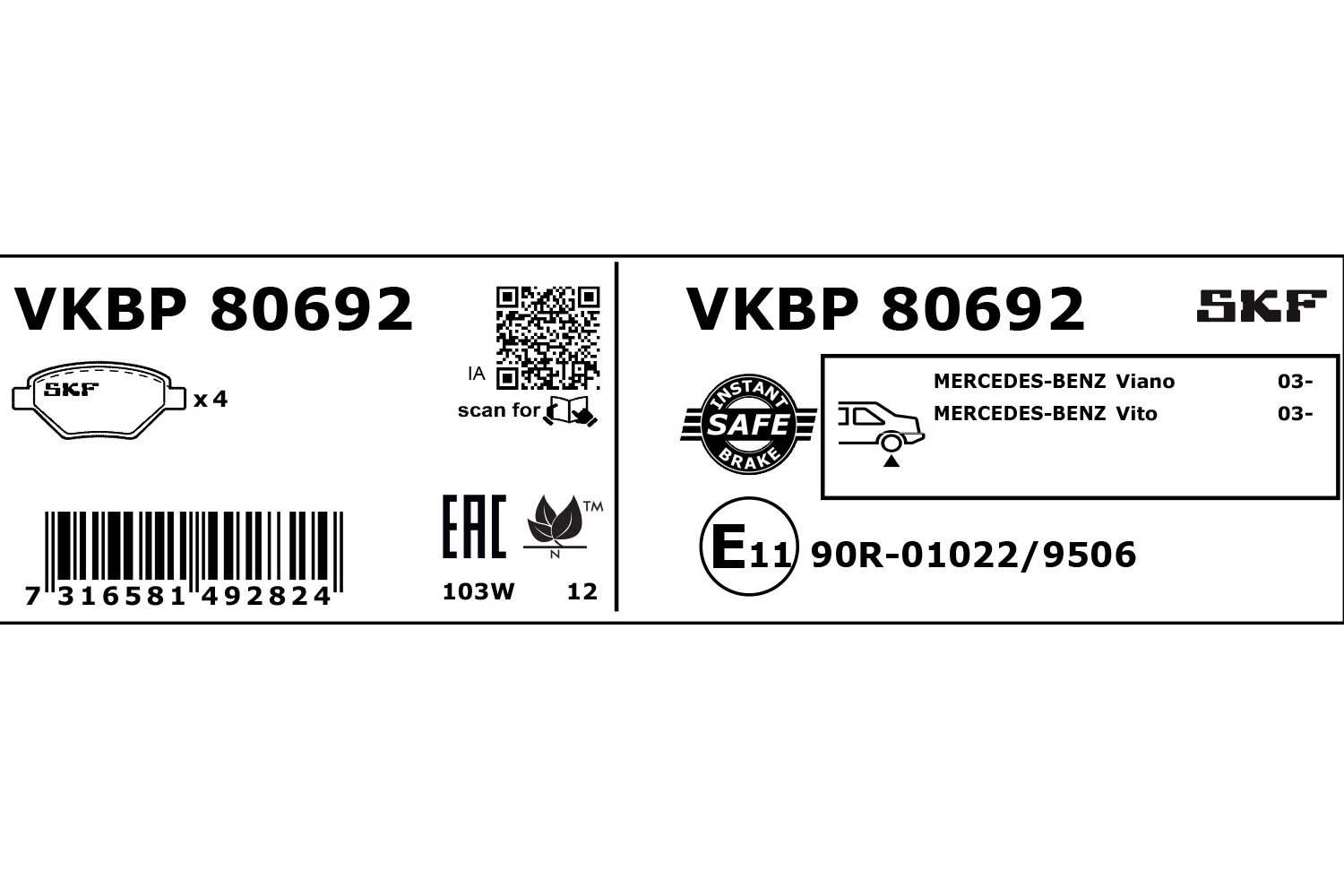 SKF Remblokset VKBP 80692