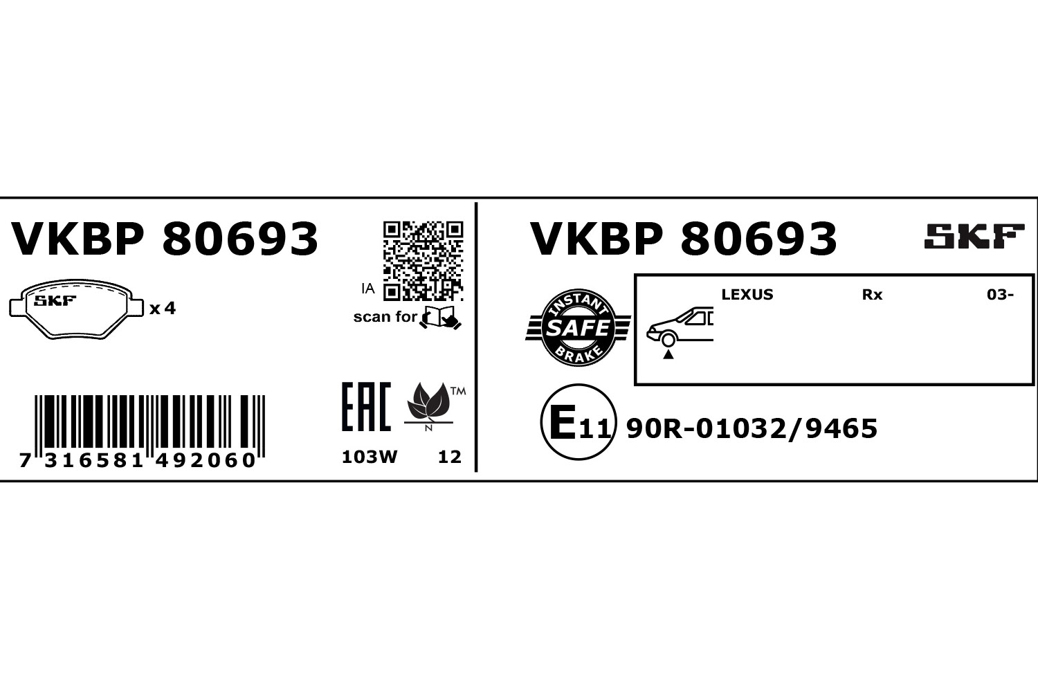 SKF Remblokset VKBP 80693