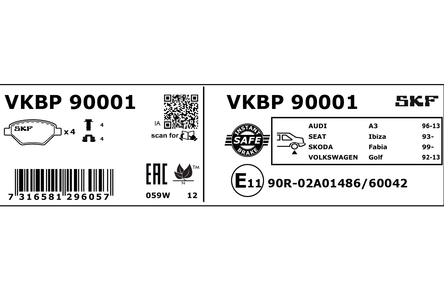 SKF Remblokset VKBP 90001