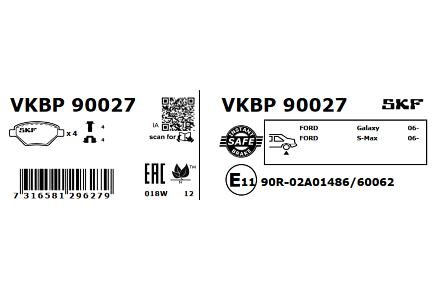 SKF Remblokset VKBP 90027