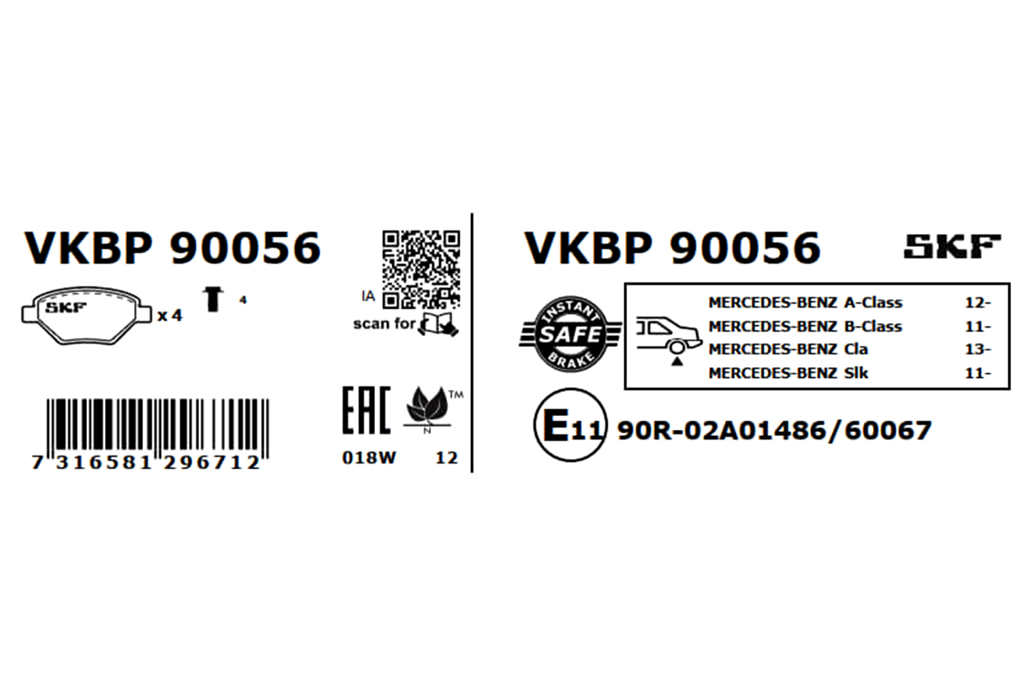 SKF Remblokset VKBP 90056