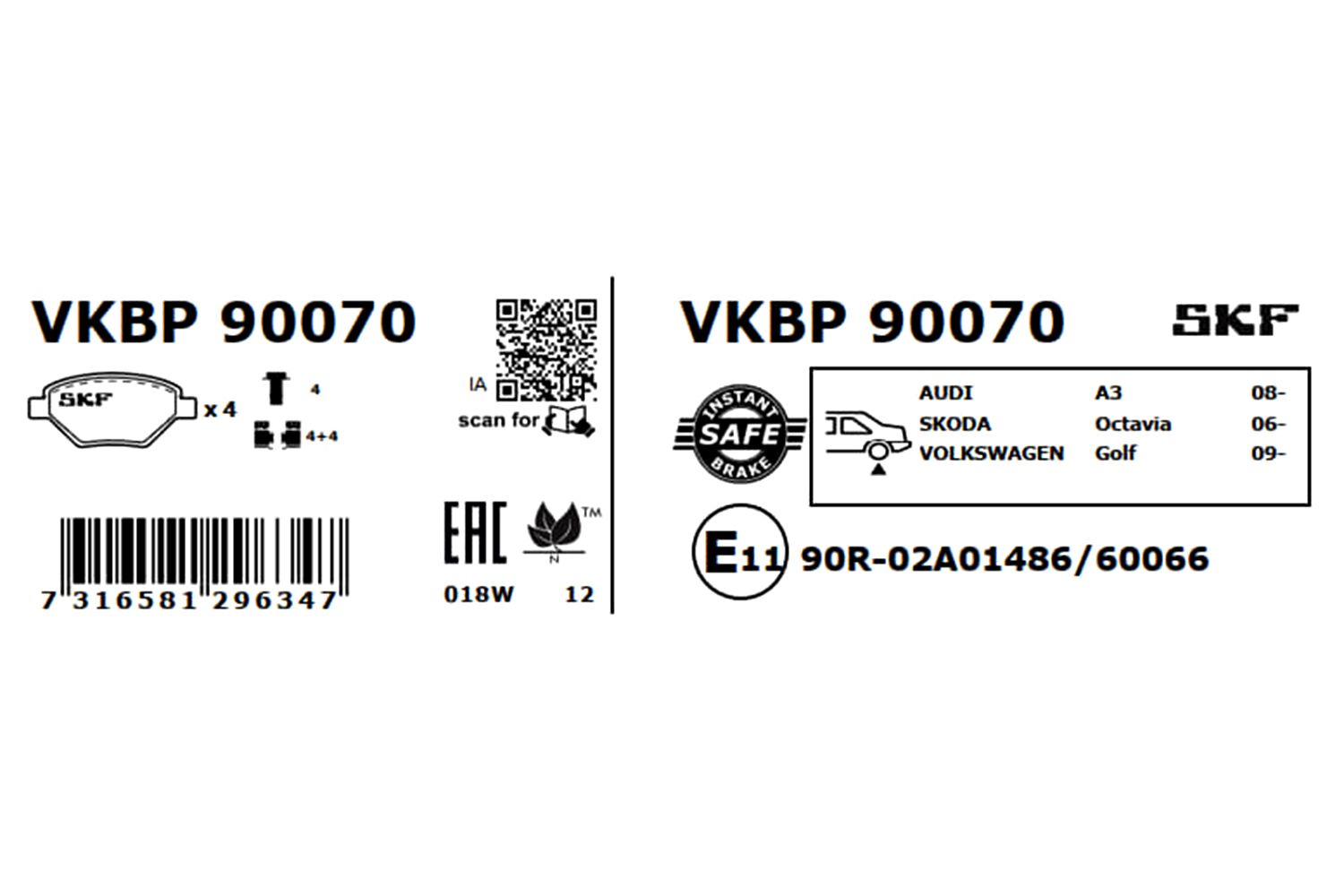 SKF Remblokset VKBP 90070