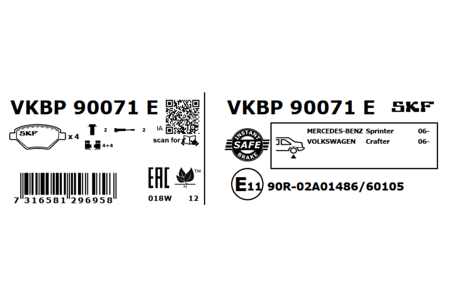 SKF Remblokset VKBP 90071 E