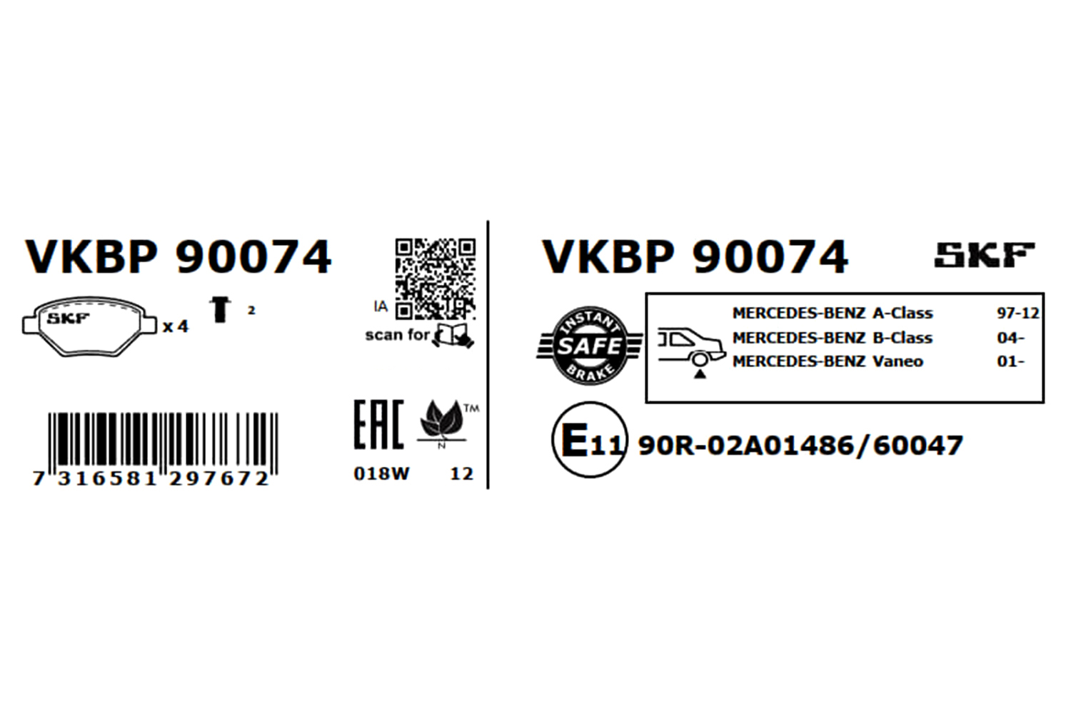 SKF Remblokset VKBP 90074