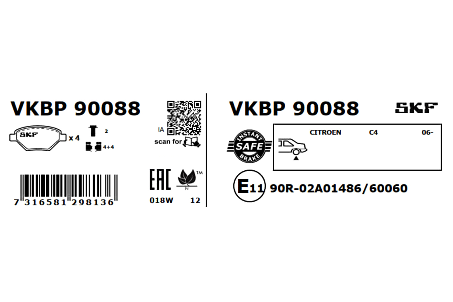 SKF Remblokset VKBP 90088
